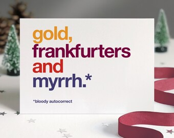 Funny Autocorrect Frankfurters Christmas Card