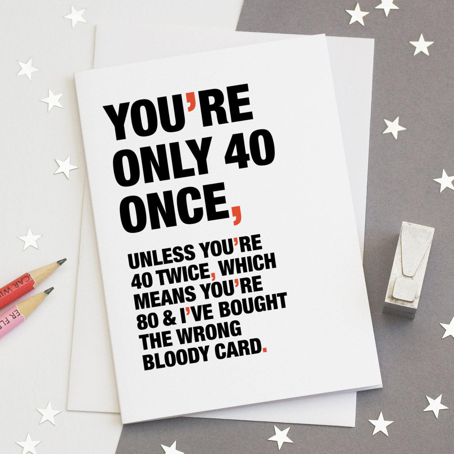 40th Birthday Card Funny 40th Card Witty 40th Card Happy - Etsy