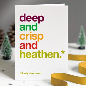 Cartolina di Natale Heathen con correzione automatica divertente