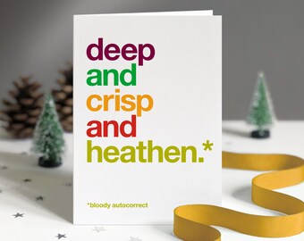 Funny Autocorrect Heathen Christmas Card