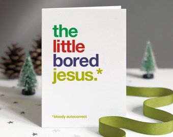 Funny Autocorrect Bored Christmas Card