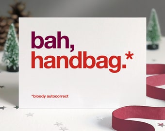 Funny Autocorrect Handbag Christmas Card