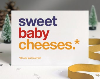 Funny Autocorrect Cheese Christmas Card