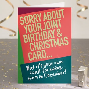 Grappige kaart voor een verjaardag in december
