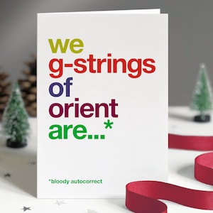 Divertida tarjeta de Navidad Autocorrect G-Strings