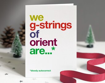 Funny Autocorrect G-Strings Christmas Card