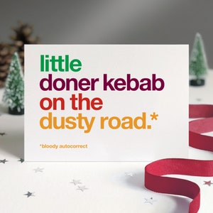 Tarjeta de Navidad divertida de Doner Kebab con autocorrección