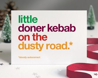Funny Autocorrect Doner Kebab Christmas Card
