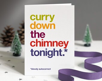 Funny Autocorrect Curry Christmas Card