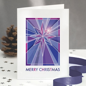 Cartolina di Natale geometrica, pacchetti di cartoline di Natale, stella di Natale, cartoline di Natale religiose, cartoline di Natale grafiche - CONSEGNA GRATUITA