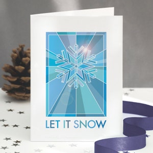 Cartão de Natal geométrico, pacote de cartões de Natal, cartão de Natal com floco de neve, cartões de Natal gráficos, cartões religiosos - ENTREGA GRATUITA