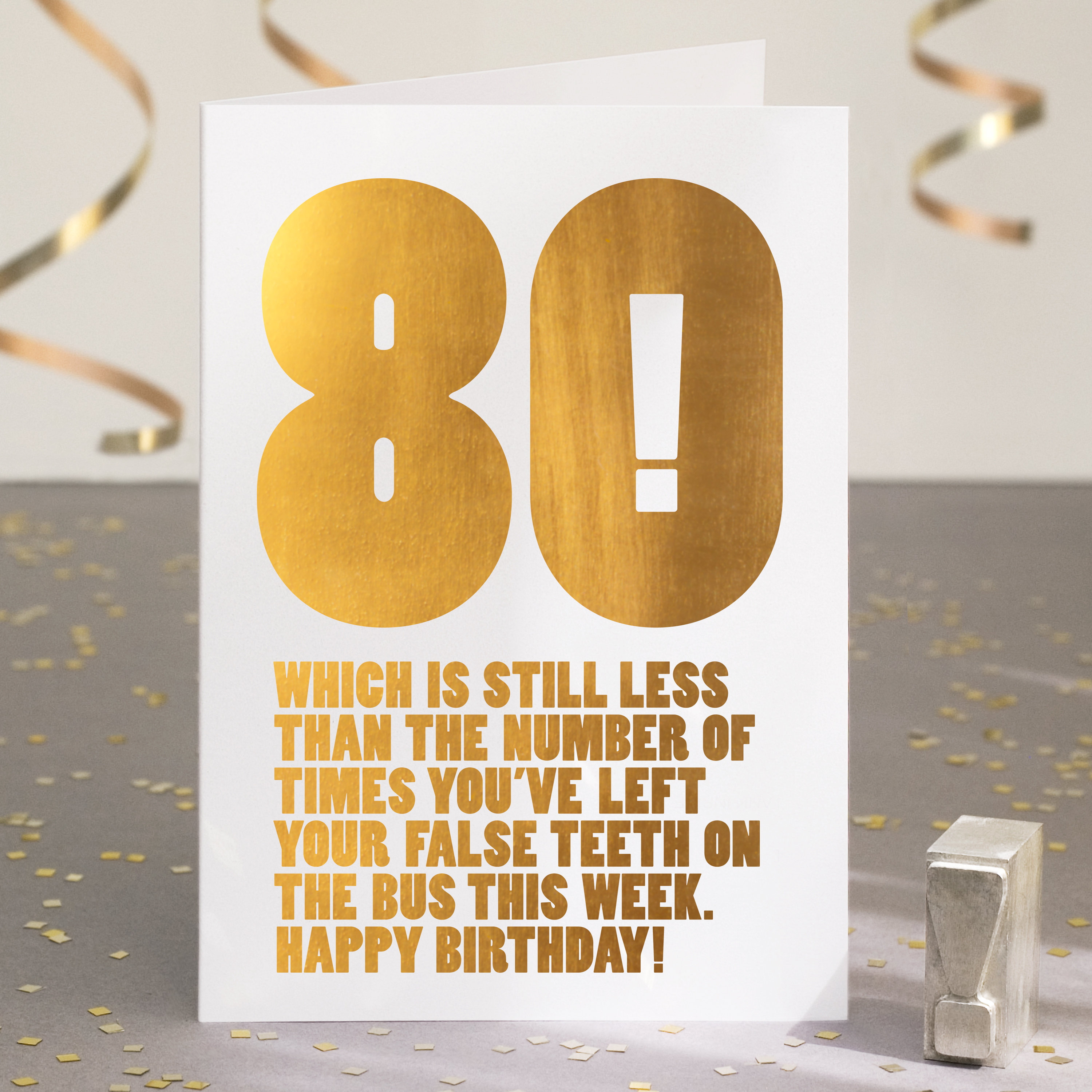 Funny 80th Birthday Card