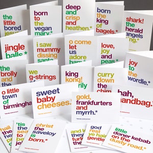 VERKOOP SECONDEN – Grappige autocorrectie kerstkaart Multipack x 24