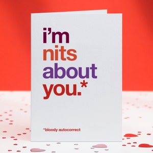 Grappige valentijnskaart - Alternatieve valentijnskaarten - Boyfriend Girlfriend Card - Geestige liefdeskaart - Autocorrectie - Valentijn woordspelingen - GRATIS BEZORGING