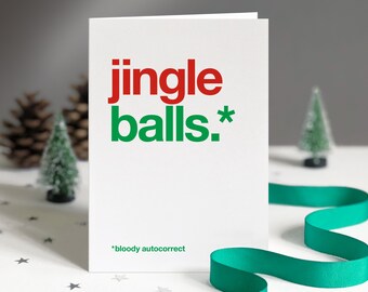 Funny Autocorrect Balls Christmas Card
