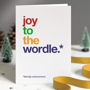 Cartão de Natal Wordle com Autocorreção Engraçado