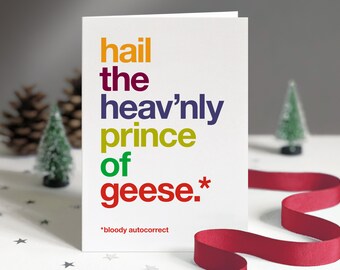 Funny Autocorrect Geese Christmas Card