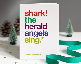 Funny Autocorrect Shark Christmas Card
