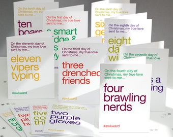 SALE SECONDS - Funny Twelve Days of Christmas Card Pack