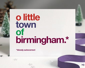 Funny Autocorrect Birmingham Christmas Card
