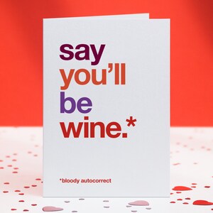 Carte de Saint-Valentin amusante - jeu de mots sur le vin - alcool - amateur de vin - carte anti-valentine - jeu de mots de la Saint-Valentin - carte de correction automatique amusante - livraison gratuite