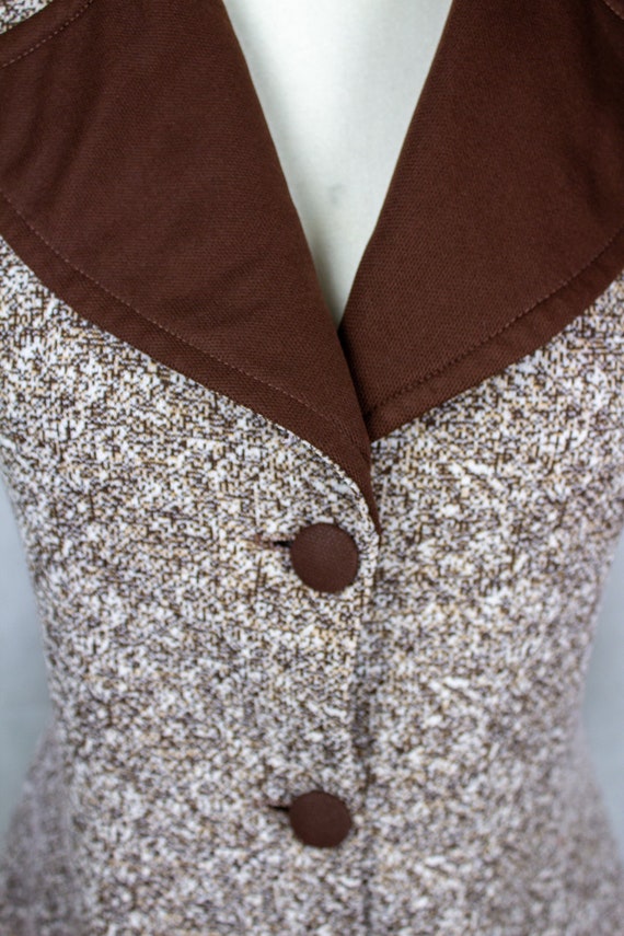 Vintage 1970s Faux Tweed Polyester Blazer - image 3