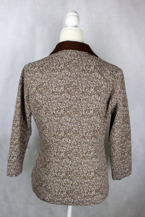 Vintage 1970s Faux Tweed Polyester Blazer - image 6