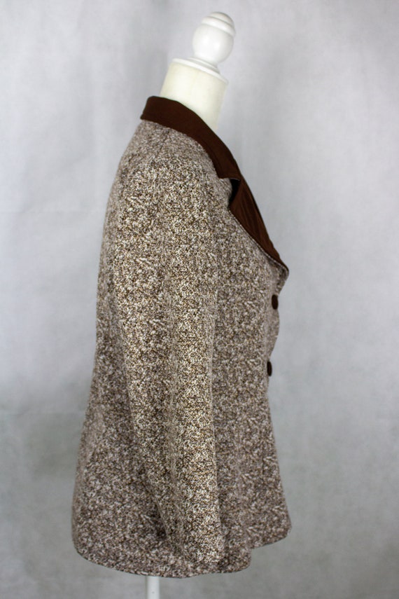 Vintage 1970s Faux Tweed Polyester Blazer - image 5