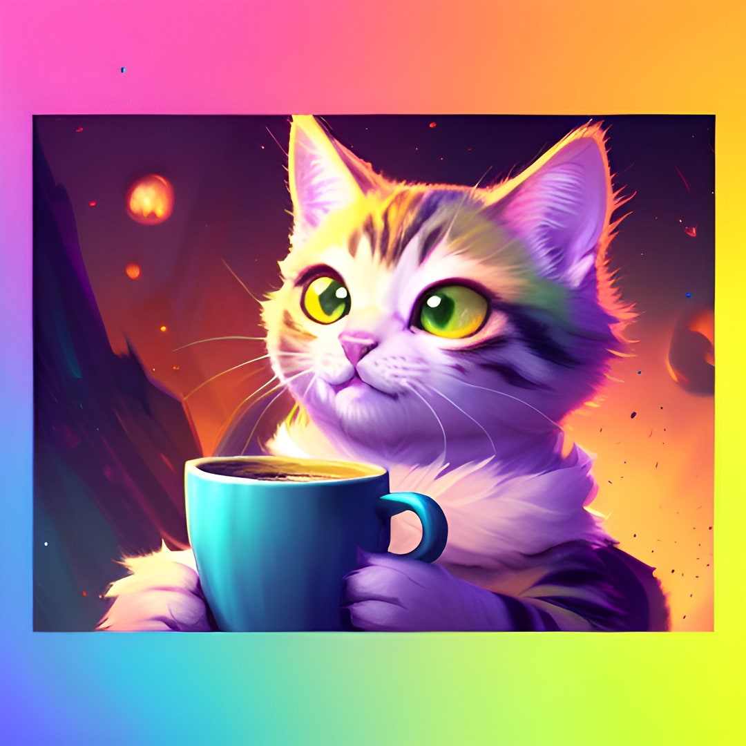 Digital Download Cat Poster Wall Art AI Generated X4 Pdf - Etsy
