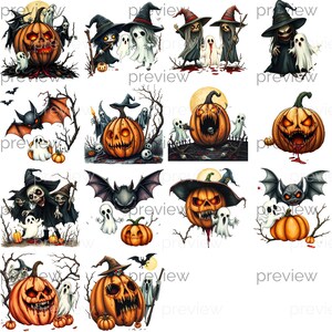 Spooky and Fun Halloween Clipart Collection - Instant Download for Sublimation Design Projects