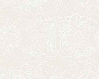 Gingerbread Lacy Blender White Cotton Fabric, J. Wecker Frisch, Riley Blake Designs