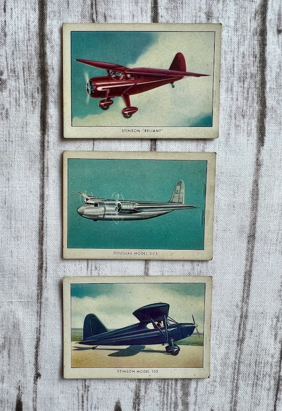 WWII Wings Cigarette Tobacco Trading Cards, Douglas DC5, Assortment Six Cards