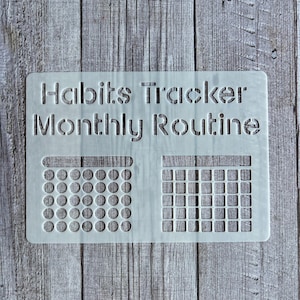 Habit Tracker Stencil: Monthly Routine Planner Stencil