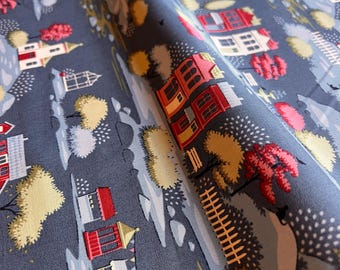 Tilda Village Life Village Blue Yardage Preorder