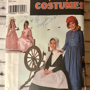 Simplicity Pattern 9708 Girl&#39;s Costume Dress Pattern Size A (S,M,L) Pilgrim, Pioneer Dress, Centennial Costume Pattern