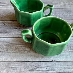 Green Stoneware Sugar and Creamer Set, Fiesta Ware