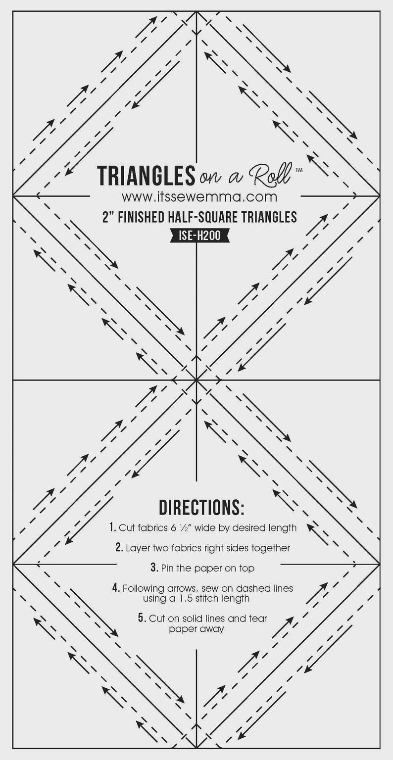 Triangles on a Roll 2 1/2" Half Square Triangle Paper - It's Sew Emma ...