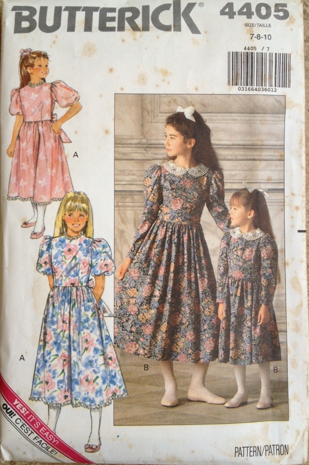 Patron Robe Butterick B6908A - Taille Fille 7 à 14 Ans - Manches Courtes Ou Sans Manches - Style Élégant