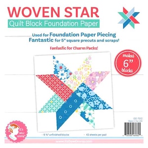Woven Star Quilt Block 6" Foundation Paper It's Sew Emma #ISE-7012