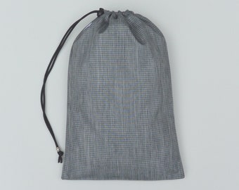 Shoe Bag/Large point shoe bag. Rustic Graphite Grey . Supplex nylon and mesh bag. Travel stuff sack, dance bag.