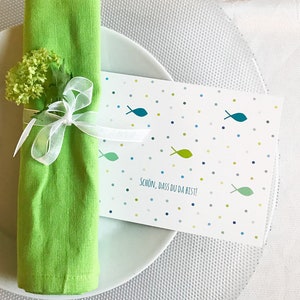 20 guestbook cards Communion turquoise/green