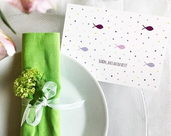 30 guest book cards communion pink/purple