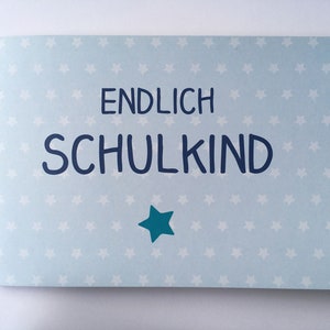 School enrollment reminder booklet blue with stars