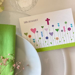 30 Gästebuchkarten Taufe Blumenwiese