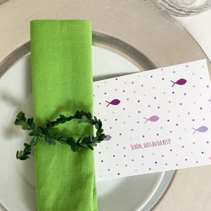 30 Gästebuchkarten Konfirmation pink/lila