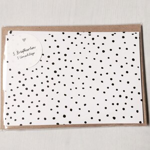 Schönes Briefkartenset dots black/white