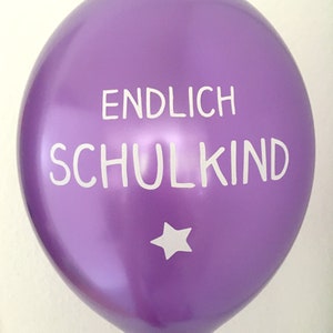 10 Luftballons Endlich Schulkind lila/pink/flieder Bild 2