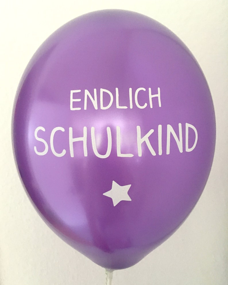 10 Luftballons Endlich Schulkind lila/pink/flieder Bild 2