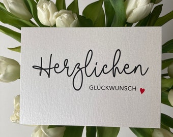 2 er Set Herzlichen Glückwunsch Postkarte mit Umschlag