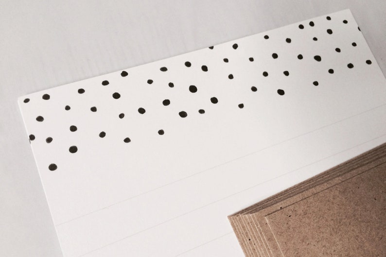 Beautiful stationery set dots black/white image 3